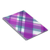 Paars Tartan Patroon Notitieboek (Rechterzijde)