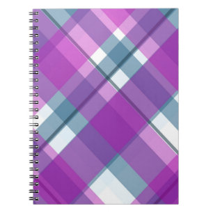 Paars Tartan Patroon Notitieboek