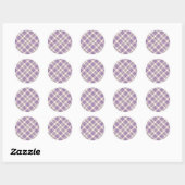 Paars Tartan Pset Ronde Sticker (Vel)