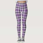 Paars Tartan Pset Scottish Kilt Pattern Leggings (Voorkant)