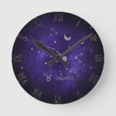 Paars Taurus Zodiac | Cosmic Astrology Horoscope Ronde Klok (Voorkant)