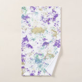 Paars Teal Goud Grungy Modern Spat Bad Handdoek (Handdoek)