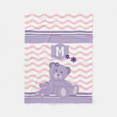 Paars Teddy Bear-ontwerp - Pas uw eigen ontwerp aa Fleece Deken (Voorkant)