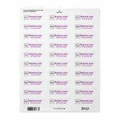Paars Tekst Zakelijk Retouradres Etiket (Full Sheet)
