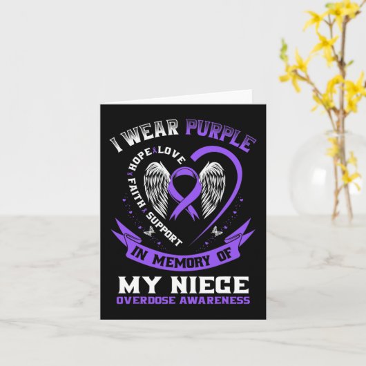 Paars ter nagedachtenis aan mijn zoon Drug overdos Kaart (Gele Bloem)