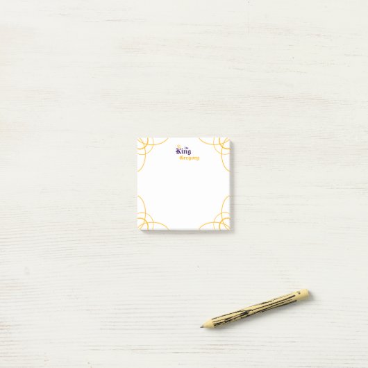 Paars The King Square Post-it Notes (Op bureau)