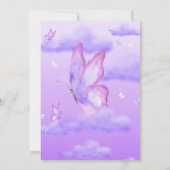 Paars thema Butterfly Baby shower Kaart (Achterkant)