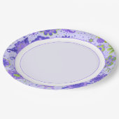  Paars themaretro Flowers Floral Pattern Papieren Bordje (Gekanteld)