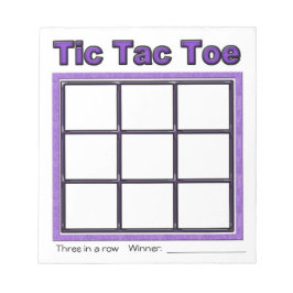 Paars Tic Tac Toe Game Notitieblok