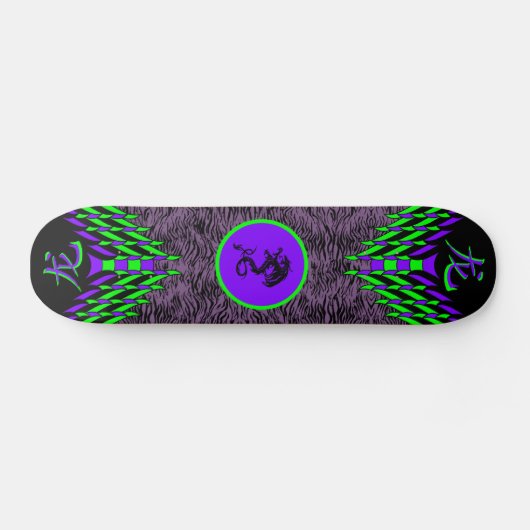 Paars Tiger Dragon Skateboard (Horizontaal)