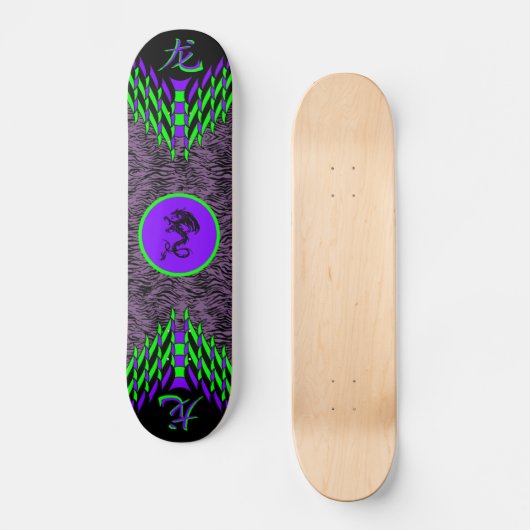 Paars Tiger Dragon Skateboard (Voorkant)