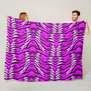 Paars Tijgerhuidpatroon Ontwerp Fleece Deken