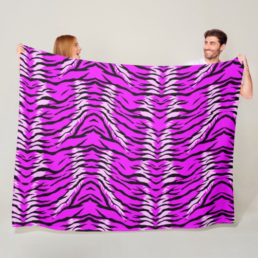 Paars Tijgerhuidpatroon Ontwerp  Fleece Deken (In situ)