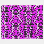 Paars Tijgerhuidpatroon Ontwerp  Fleece Deken (Voorkant (Horizontaal))