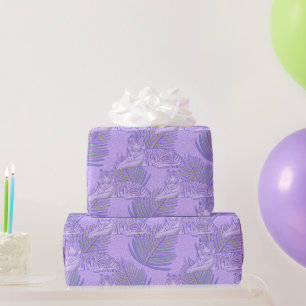 Paars tijgerpatroon cadeaupapier