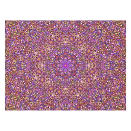  Paars Tile Pattern Kaleidoscope Tafelkleed (Voorkant (Horizontaal))