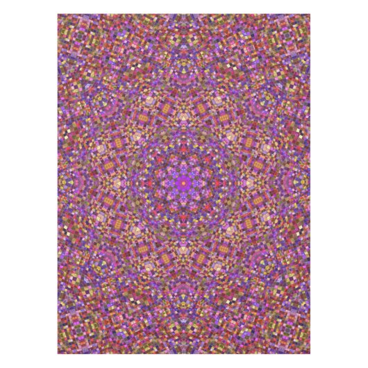  Paars Tile Pattern Kaleidoscope Tafelkleed (Voorkant)