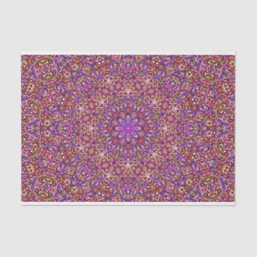  Paars Tile Pattern Kaleidoscope Tissuepapier (Voorkant)
