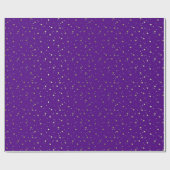 Paars tiny Golden Stars Wrap Papier (Vlak)