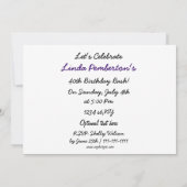 paars totaal 80's retro party Invitation Kaart (Achterkant)