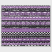 Paars tribaal verlooppapier cadeaupapier (Vlak)