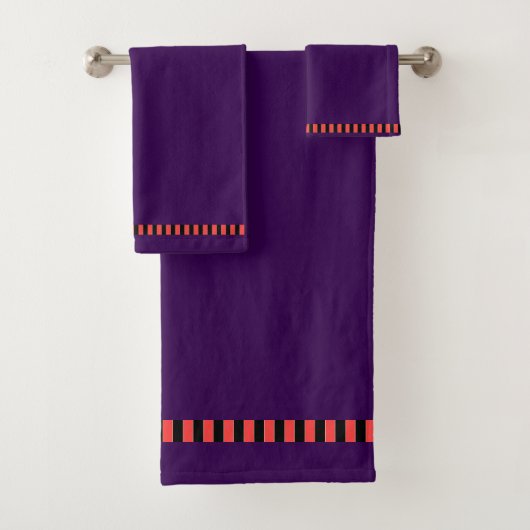 Paars + Trim decoratief Bad Handdoek (Insitu)