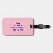 Paars tropisch strand op zonsondergang bagagelabel (Achterkant horizontaal)