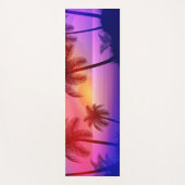 Paars tropisch strand op zonsondergang yogamat (Voorkant)