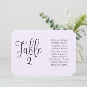 Paars trouwzaal zitplaatsenoverzicht. Landschap mo Kaart (Staand voorkant)