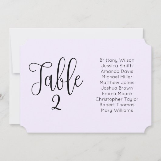 Paars trouwzaal zitplaatsenoverzicht. Landschap mo Kaart (Voorkant)