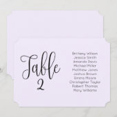 Paars trouwzaal zitplaatsenoverzicht. Landschap mo Kaart (Voorkant / Achterkant)