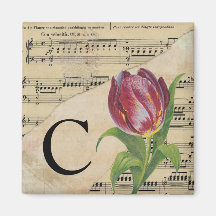 Paars Tulip Datablad Music Monogram Initiaal C