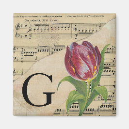 Paars Tulip Datablad Music Monogram Initiaal G Magneet