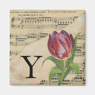 Paars Tulip Datablad Music Monogram Initiaal Y Magneet