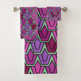 Paars Tulip Field Bad Handdoek