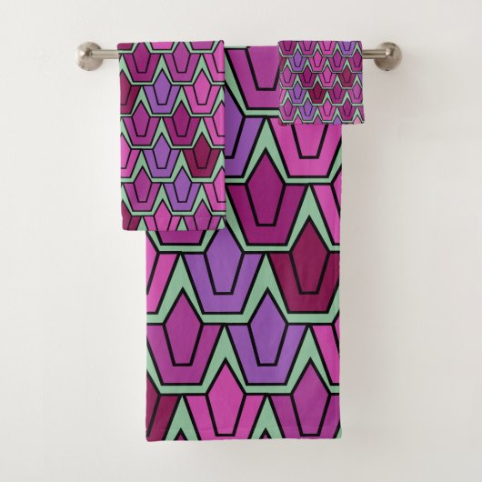 Paars Tulip Field Bad Handdoek (Insitu)