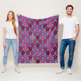 Paars Tulip Field Fleece Deken