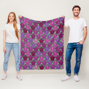 Paars Tulip Field Fleece Deken