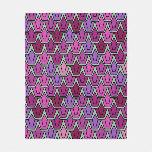 Paars Tulip Field Fleece Deken (Voorkant)