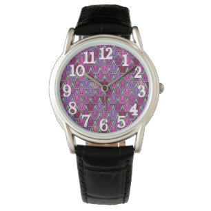 Paars Tulip Field Horloge