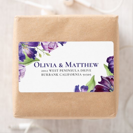 Paars Tulip Floral Etiket (Insitu)