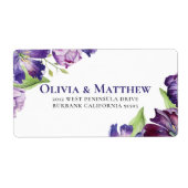Paars Tulip Floral Etiket (Voorkant)