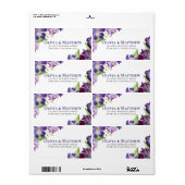 Paars Tulip Floral Etiket (Full Sheet)