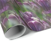 Paars Tulip Flower Natuur Patroon Cadeaupapier (Rol Hoek)