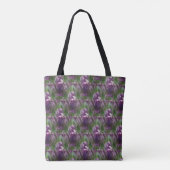 Paars Tulip Flower Natuur Patroon Tote Bag (Achterkant)