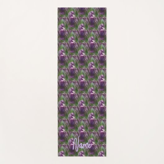 Paars Tulip Flower Natuur Pattern - Gepersonalisee Yogamat (Voorkant)