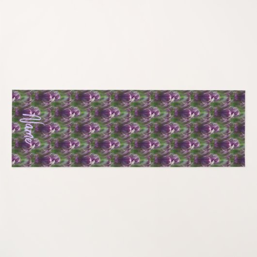 Paars Tulip Flower Natuur Pattern - Gepersonalisee Yogamat (Voorkant (horizontaal))
