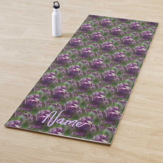 Paars Tulip Flower Natuur Pattern - Gepersonalisee Yogamat (In situ)