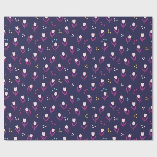 Paars Tulip-patroon Cadeaupapier (Vlak)