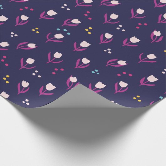 Paars Tulip-patroon Cadeaupapier (Hoek)